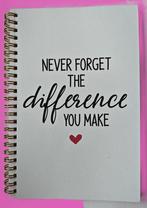 Notebook (met quote) met goude ringen (15cm x 21cm), Diversen, Notitieboeken, Ophalen of Verzenden, Nieuw