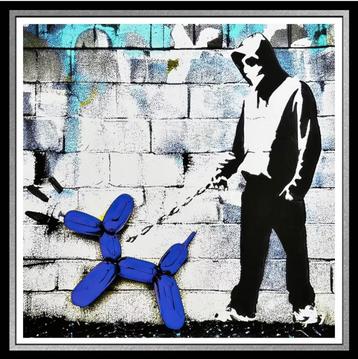 Fenzolini Balloon man Bleu avec COA! Jeff Koons, Banksy 