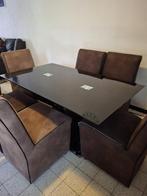 Ensemble salle à manger – table + 6 chaises à roulettes, Ophalen, Gebruikt, 6 tot 8 stoelen