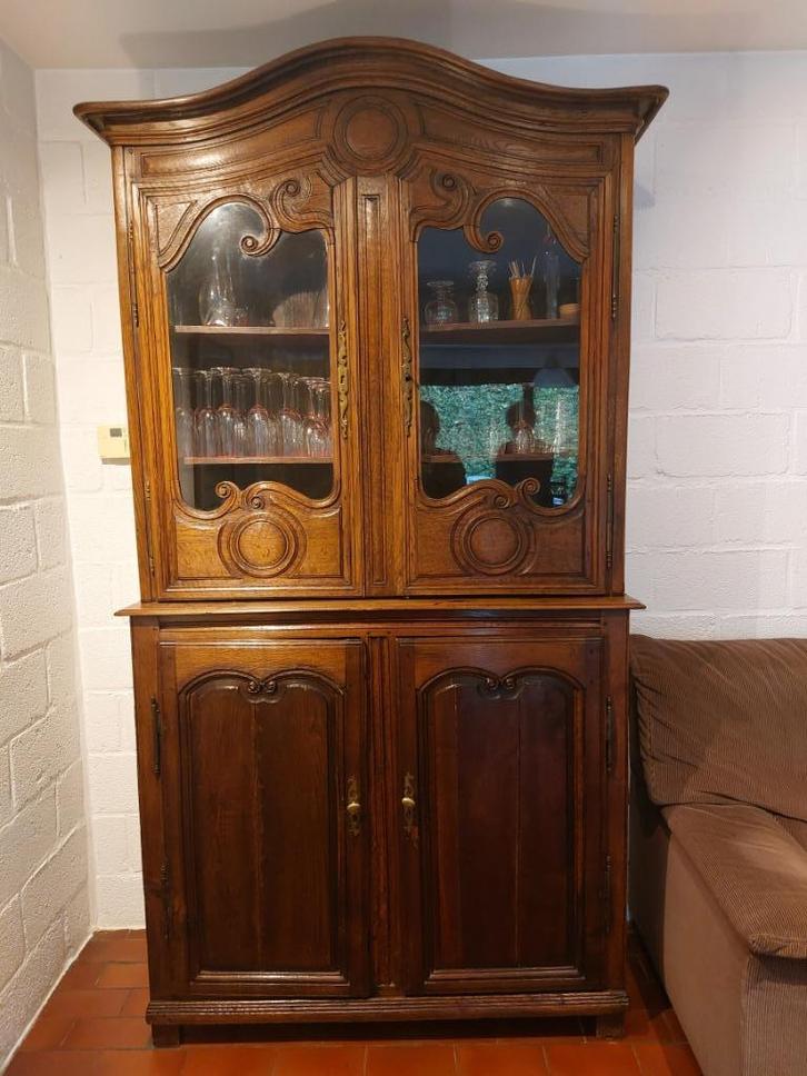 Antieke Franse eikenhouten buffetkast, Huis en Inrichting, Kasten | Buffetkasten, Gebruikt, 200 cm of meer, 100 tot 150 cm, 25 tot 50 cm