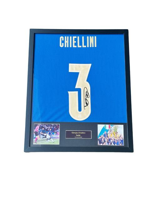 Giorgio Chiellini gesigneerd Italië thuisshirt EK 2020, Verzamelen, Sportartikelen en Voetbal, Zo goed als nieuw, Shirt, Verzenden