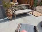Banc en bois massif de tech, Utilisé, Bois, 4 places