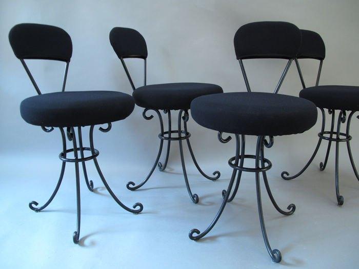 Club chairs van Marcel Wanders (prijs voor 4 stuks), Huis en Inrichting, Stoelen, Gebruikt, Vier, Metaal, Stof, Blauw, Ophalen