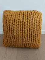 Kussen met gebreide hoes, Enlèvement ou Envoi, Neuf, Jaune, Rectangulaire