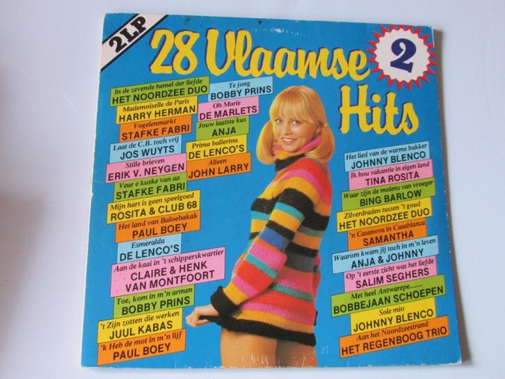 28 VLAAMSE HITS, Nr. 2 , DUBBEL LP, Cd's en Dvd's, Vinyl | Nederlandstalig, Gebruikt, Levenslied of Smartlap, 12 inch, Ophalen of Verzenden