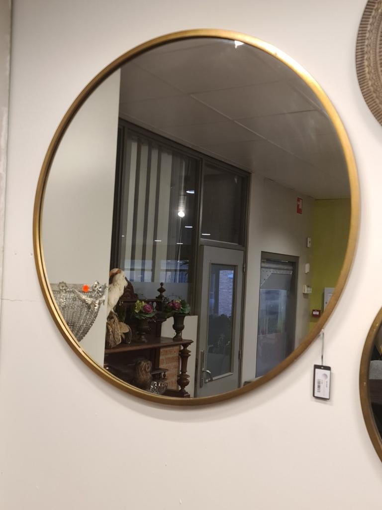 Nieuwe Richmond spiegel Maevy gold 110cm rond €296, Huis en Inrichting, Woonaccessoires | Spiegels, Nieuw, 100 tot 125 cm, 100 tot 150 cm