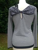 trui wit-zwart strepen rug+grote strik grijs NIEUW, Kleding | Dames, Ophalen of Verzenden, Zo goed als nieuw, Maat 36 (S), Overige kleuren