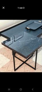 Design salontafel + marmeren bijzettafel, Huis en Inrichting, Tafels | Salontafels, Ophalen, Zo goed als nieuw