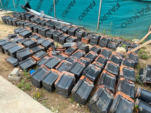 Hennuyeres dakpannen zwart verglaasd 30m2, Doe-het-zelf en Bouw, Dakpannen en Dakbedekking, Gebruikt, Dakpannen, Steen of Klei