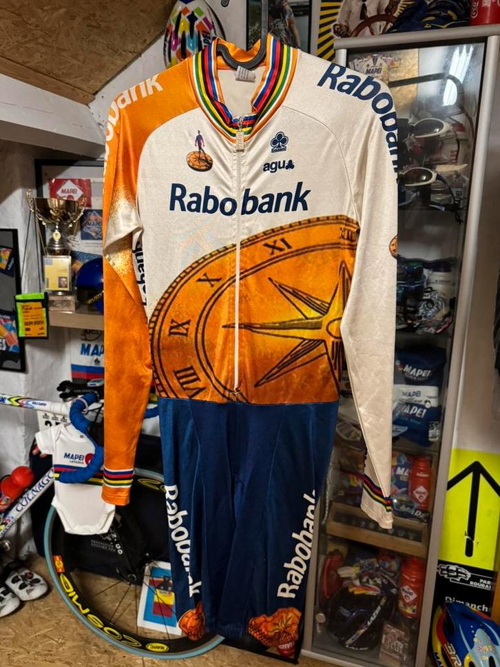 Rabobank - adrie van der poel, Vélos & Vélomoteurs, Accessoires vélo | Vêtements de cyclisme, S, Enlèvement ou Envoi