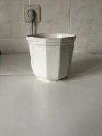 Witte cache-pot  diameter 13 cm - hoogte 12,5 cm, Jardin & Terrasse, Pots de fleurs, Enlèvement ou Envoi, Utilisé