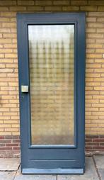 Hardhouten voordeur in perfecte staat met mat dubbel glas, Ophalen, Gebruikt, 80 tot 100 cm, Buitendeur