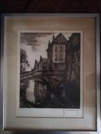 * R. Hebbelinck : gravure : canaux de Bruges, Antiquités & Art, Enlèvement ou Envoi