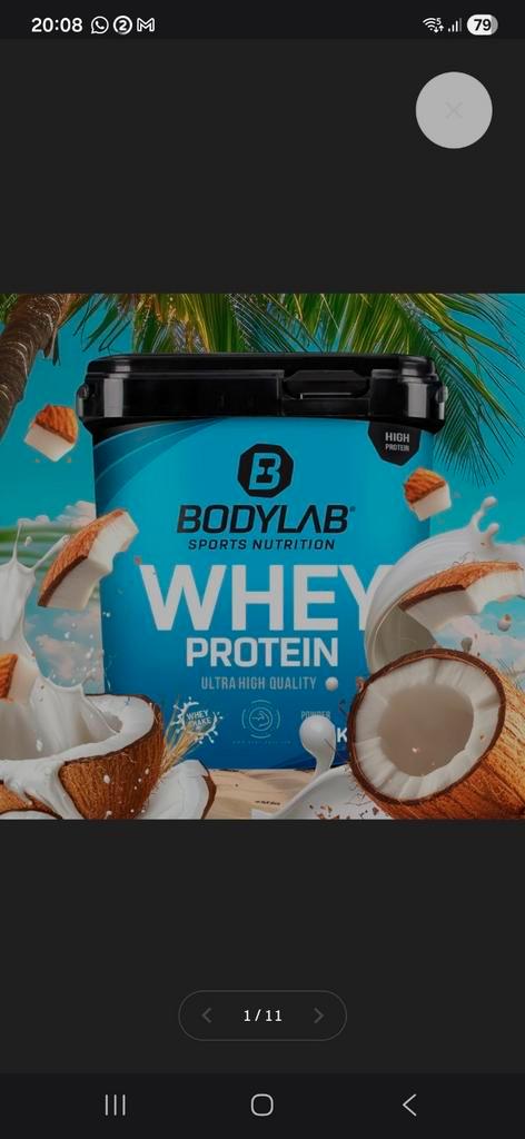 Bodylab whey proteïne coconut cream 2kg, Sport en Fitness, Gezondheidsproducten en Wellness, Nieuw, Ophalen of Verzenden