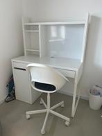 Complete IKEA bureau set – MICKE + opzetstuk + draaistoel –, Huis en Inrichting, Bureaus, Ophalen, In hoogte verstelbaar, Zo goed als nieuw