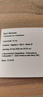 4 Tickets Bart Herman, Cc Zwaneberg Heist op den Berg, Tickets & Billets, Événements & Festivals