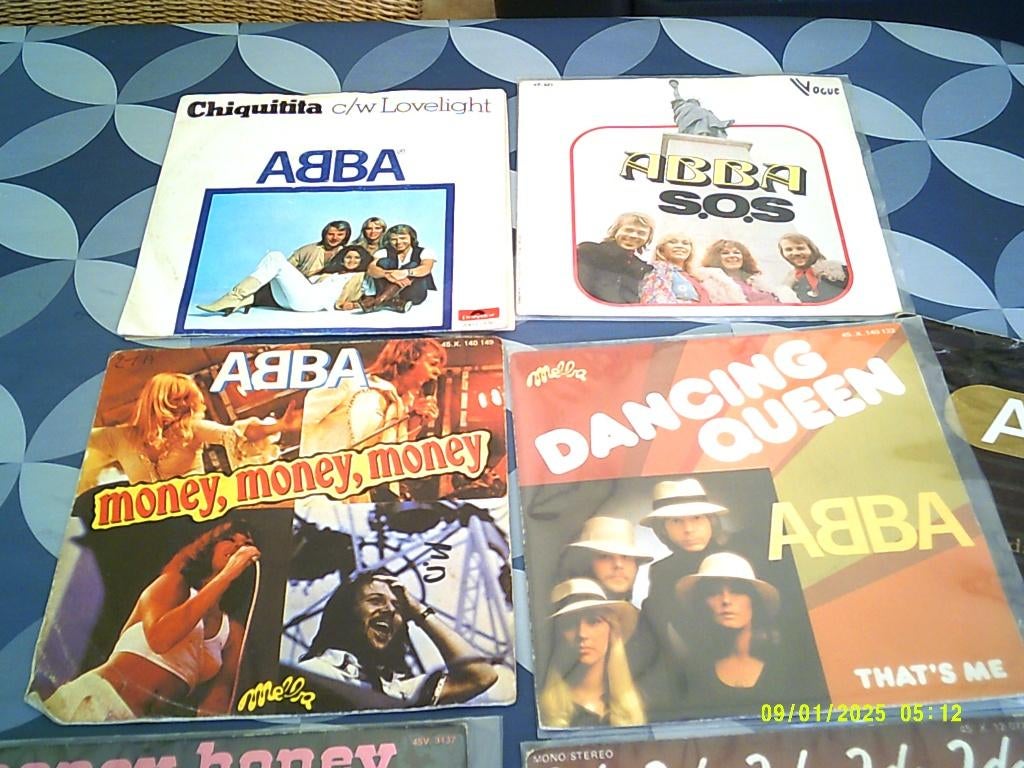 Singles en vinyle ABBA-... Maman Mia... Waterloo.., Enlèvement ou Envoi, Comme neuf, Autres formats