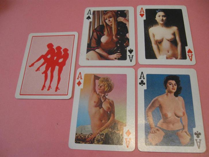 4 Azen van kaartspel - speelkaarten erotiek 18+ (215), Verzamelen, Speelkaarten, Jokers en Kwartetten, Zo goed als nieuw, Speelkaart(en)