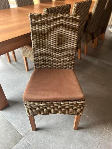 Set van 10 gevlochten eetkamerstoelen - rotan stijl beschikbaar voor biedingen