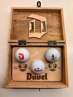 Duvel houten box met 3 golfballen, Verzamelen, Ophalen, Nieuw, Duvel