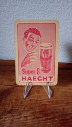 Brasserie bière ancienne carte à jouer Haecht Super 8, Collections, Panneau, Plaque ou Plaquette publicitaire, Autres marques