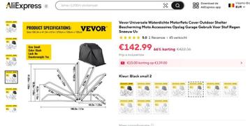 Vevor small motortent / garage voor moto zonder koffers. beschikbaar voor biedingen