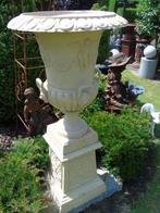 vasque en fonte pat blanc rouillé + socle , jardinière XXL, Comme neuf, 60 cm ou plus, Rond, Intérieur