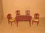 Lundby eethoek tafel en 4 stoelen, Verzamelen, Poppenhuizen en Toebehoren, Gebruikt, Ophalen of Verzenden