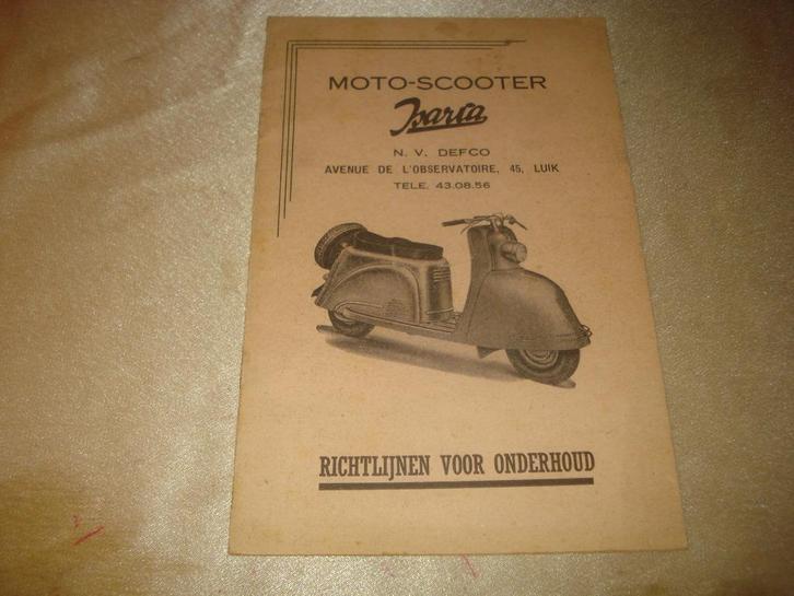 ISARIA Moto-Scooter Ancien Manuel des Directives d'Entretien, Motos, Modes d'emploi & Notices d'utilisation, Autres marques, Enlèvement ou Envoi