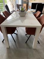 Witte eettafel te koop, Huis en Inrichting, Tafels | Eettafels, Ophalen, Zo goed als nieuw