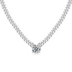 nieuwe ketting met moissaniet van 1 karaat, Verzenden, Nieuw, Zilver, Met edelsteen