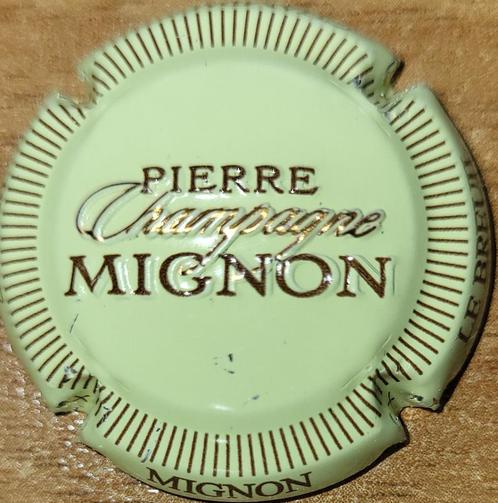 Champagnecapsule Pierre MIGNON gestampt crème/bruin nr100i, Verzamelen, Wijnen, Nieuw, Champagne, Frankrijk, Ophalen of Verzenden