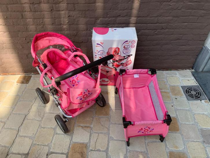 Poppen - Luxe reisset - Buggy - Poppenbed - Dreamland, Kinderen en Baby's, Speelgoed | Poppen, Gebruikt, Overige typen, Ophalen of Verzenden