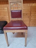 6 stoelen met lederen bekleding, Huis en Inrichting, Stoelen, Ophalen, Gebruikt, Hout, Vijf, Zes of meer stoelen