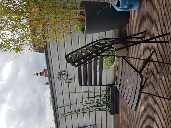 Bruine ijzeren tuinstoelen te koop, Tuin en Terras, Tuinstoelen, Zo goed als nieuw, Ophalen