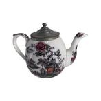 19e eeuwse porseleinen theepot met Chinese decoratie, Ophalen of Verzenden