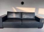Als nieuw | Zwart lederen design bank zetel 230cm, Huis en Inrichting, Ophalen, Zo goed als nieuw