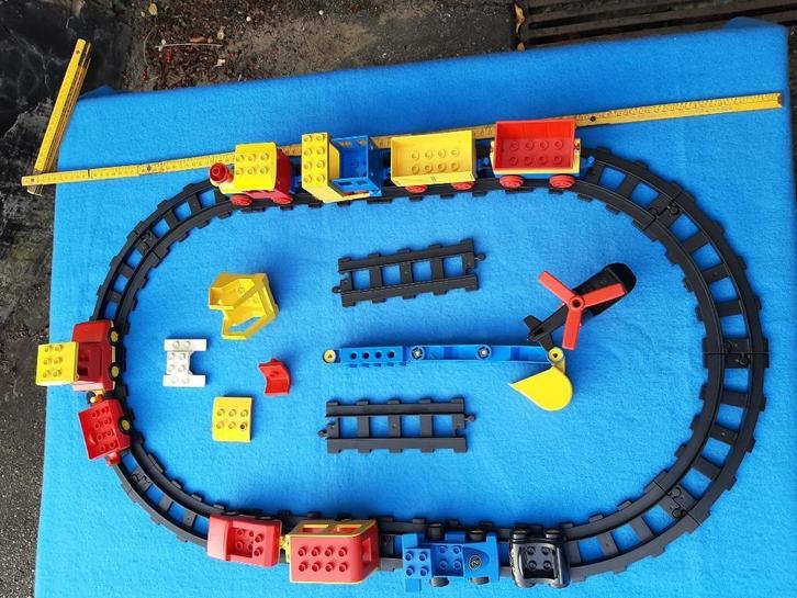Treinspoor, trein, wagens, extra's, ...  -  DUPLO, Kinderen en Baby's, Speelgoed | Duplo en Lego, Gebruikt, Duplo, Ophalen of Verzenden