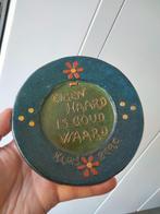 Antiek Vlaams aardewerk miniatuur keramiek bord spreuk, Antiek en Kunst, Kunst | Overige Kunst, Ophalen of Verzenden