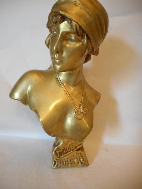 E. VILLANIS 1858-1914-Art Nouveau., Antiquités & Art, Antiquités | Bronze & Cuivre, Bronze, Enlèvement ou Envoi