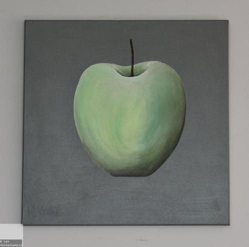 Botanisch schilderij appel, gesigneerd (model 2), Antiek en Kunst, Kunst | Schilderijen | Modern, Ophalen of Verzenden