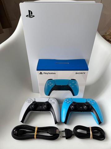 Playstation 5 825gb wit met 2 controllers als nieuw beschikbaar voor biedingen
