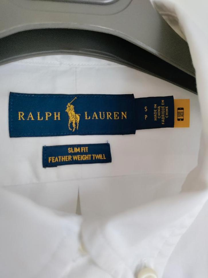 herenhemd Ralph Lauren maat small, Kleding | Heren, Overhemden, Zo goed als nieuw, Halswijdte 38 (S) of kleiner, Wit, Ophalen
