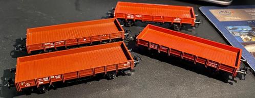 3233. 4 H0 platte auto's van Märklin., Hobby en Vrije tijd, Modeltreinen | H0, Gebruikt, Wagon, Märklin, Ophalen of Verzenden