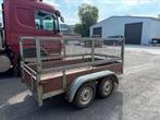 DUBBELASSIGE AANHANGWAGEN VAN 750 KG MET LIFT EN DEKZEIL, Ophalen, Gebruikt