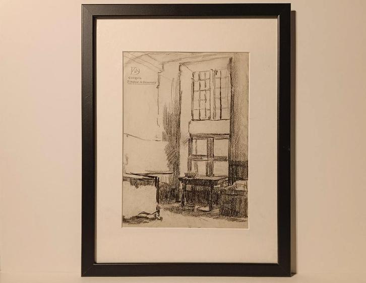 DELAUNOIS Alfred. Croquis original au crayon, Signé., Antiquités & Art, Art | Eaux-fortes & Gravures, Enlèvement ou Envoi