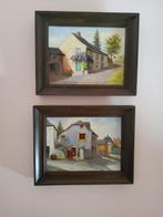 2 schilderijen in bruin kader, Ophalen