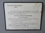 Wommersom WO2 Vital Pansaerts +1944 Versen Pol. Gevangene, Verzenden, Bidprentje