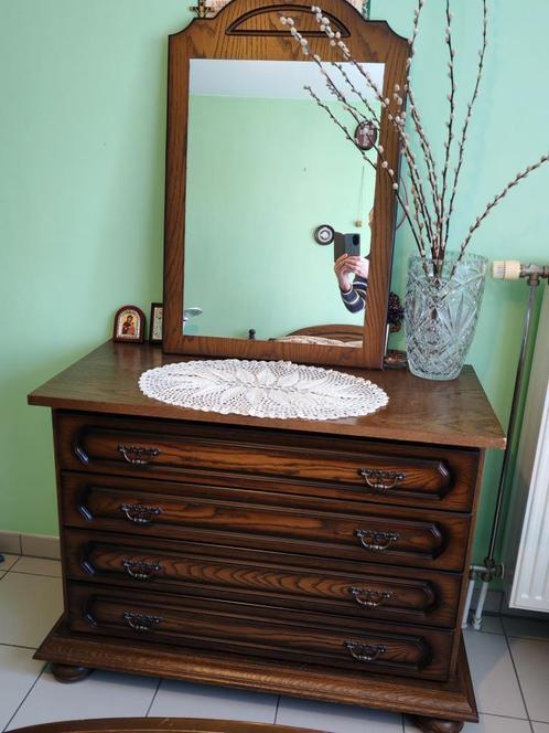 Kaptafel met spiegel, Huis en Inrichting, Kasten | Dressoirs, Zo goed als nieuw, 50 tot 100 cm, 25 tot 50 cm, Met lade(s), Eikenhout