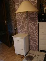 vloer -staanlamp chroom en lampekap, Huis en Inrichting, Ophalen, Chroom, Gebruikt, Beige